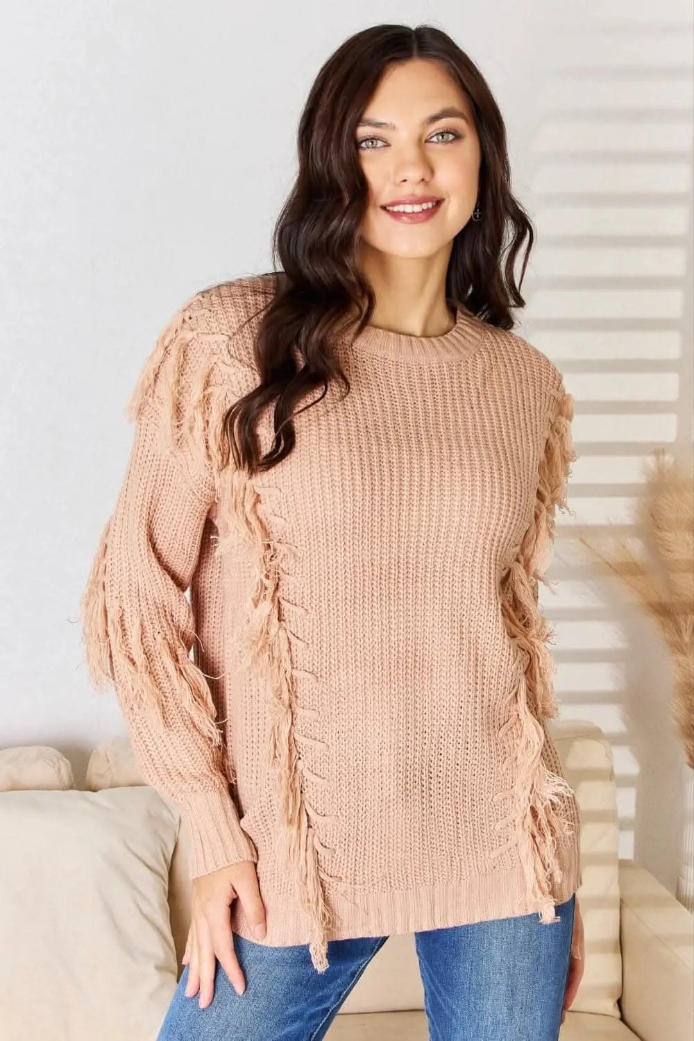 And The Why Tassel Detail Long Sleeve Sweater - Love Salve